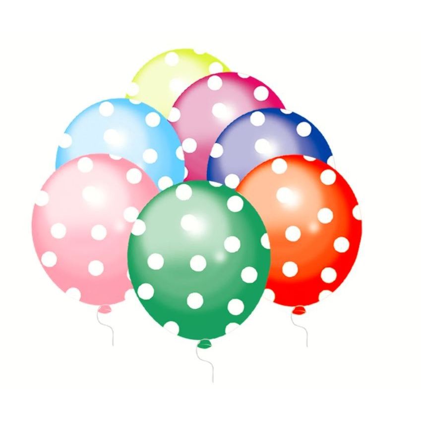 Dotted Balloons 12" assorted 8/pk