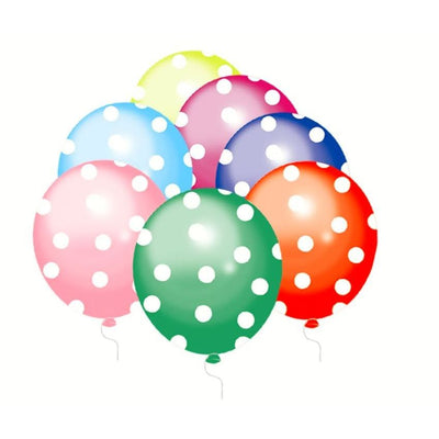 Dotted Balloons 12" assorted 8/pk