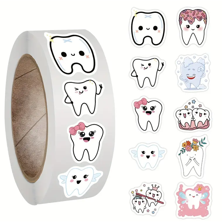 Natural Tooth Sticker Tooth Stickers 500/pcs – Skool Krafts