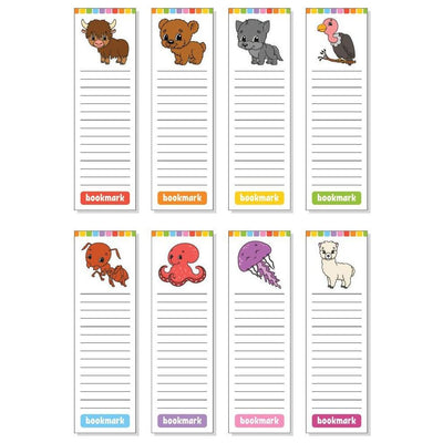 bookmarks  animals 12/pk