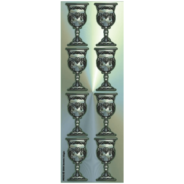 Silver Bechers Stickers 6 On A Sheet (25 Sheets)
