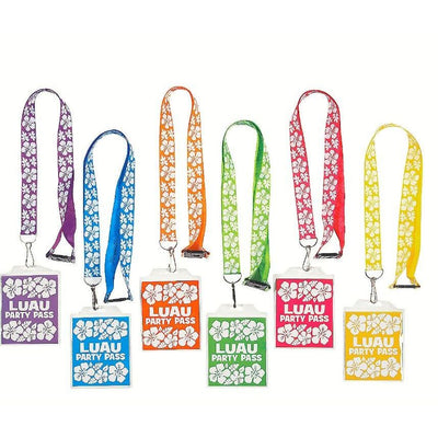 Luau Party Lanyards With Badges