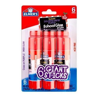 Elmers Washable Giant School Glue purple 6/pk