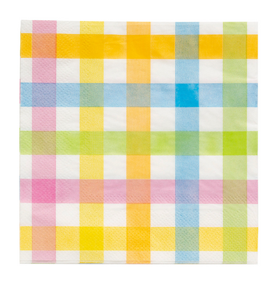 Pastel Gingham Luncheon Napkins 16/pk