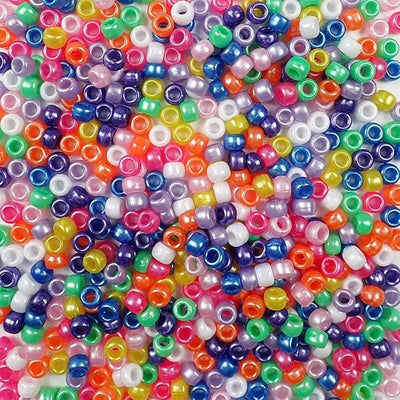 Mini Pony Beads (Assorted Pearl, 1/2 lb)