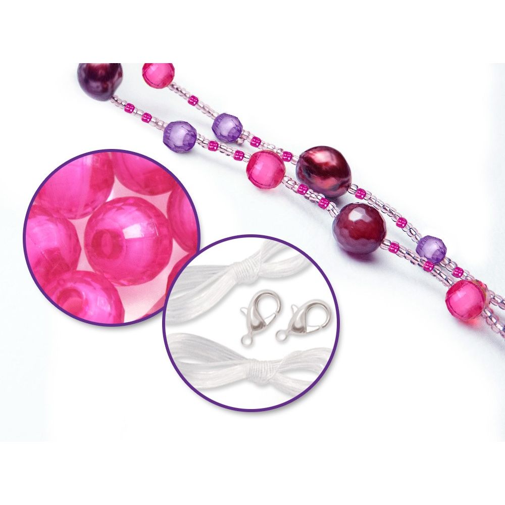 Glass Bead Kit With Cord And Clasps Blush (closeout)
