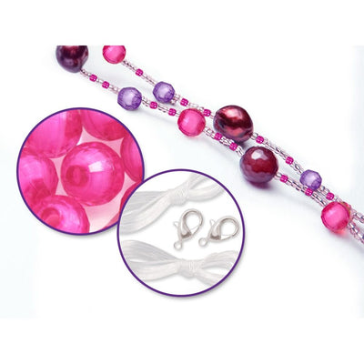 Glass Bead Kit With Cord And Clasps Blush (closeout)