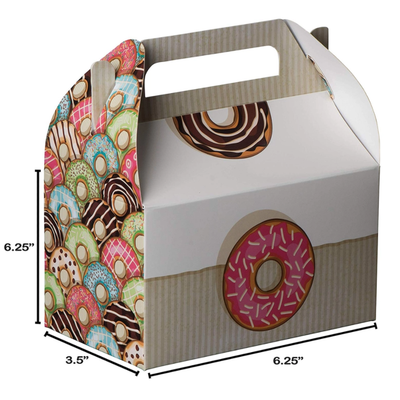 Paper Treat Boxes Sweet Donuts 6.25" X 3.75" X 3.5" 10 Pack