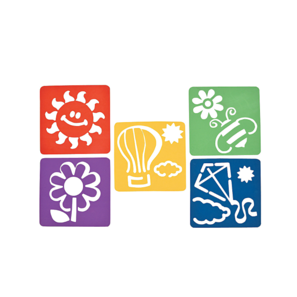 Colorful Sidewalk Chalk Stencils 12" 6/pk