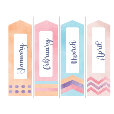 Months of the year cursive