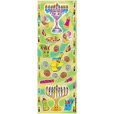 Smiley Chanukah Stickers 6/pk