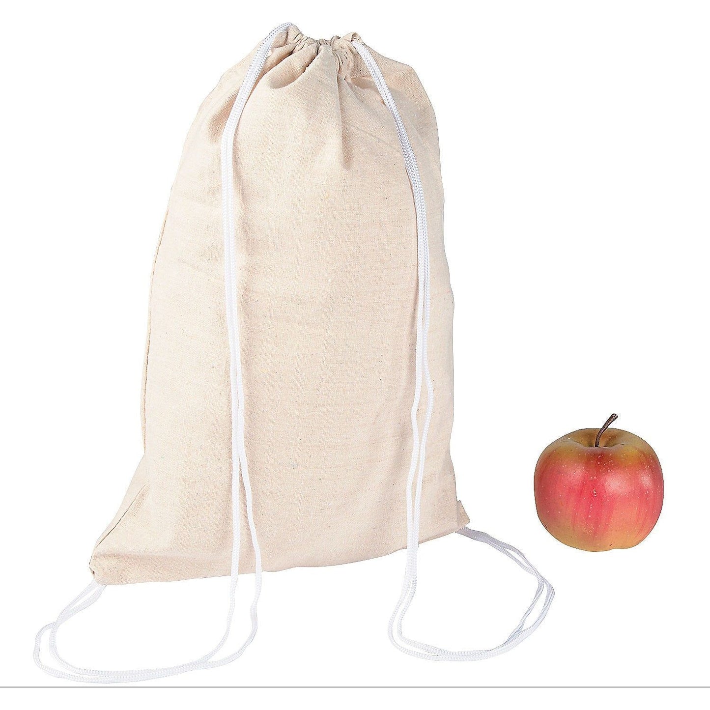 DIY Medium Canvas Drawstring Bags, 9" x 13 1/2", 12/pk