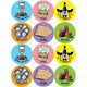 Pesach Symbol Stickers 1" 10/pk