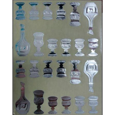 Cups And Wine Silver Stickers 72 Stickers (Discontinued)