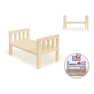 Mini Wooden Bed Frame 4.8"x2.7"x2.8"