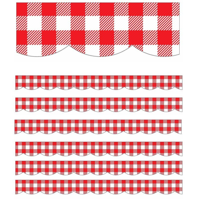 Red Gingham Scalloped Border 13/pk (closeout)