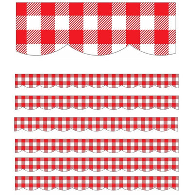Red Gingham Scalloped Border 13/pk (closeout)