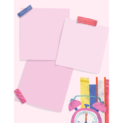 homework folder cover - pink sticky notes 8.5" x 11" 12/pk