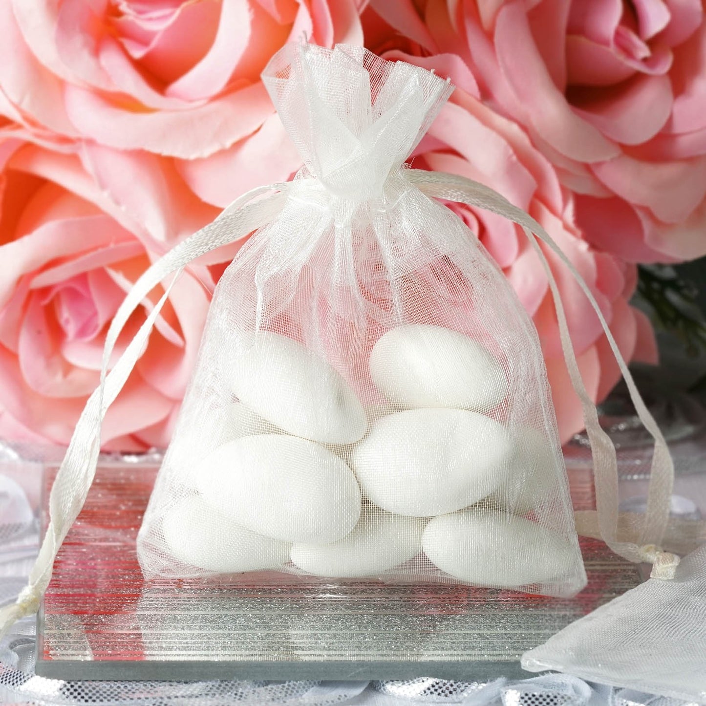 Organza Bags Drawstring 3"x4" 12/pk  (Blush)