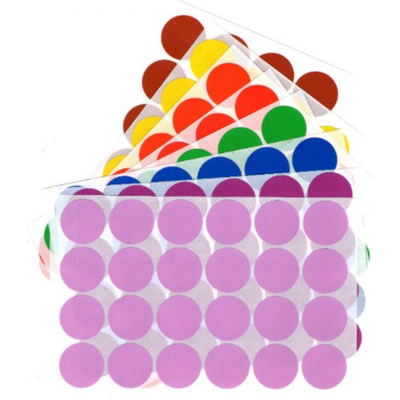 Color Coding Dot Sticker Assorted Sheets 1/4" 10mm Color Print 32/pk