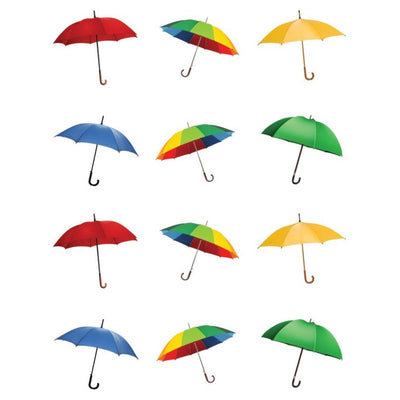 Umbrella Stickers Round 32mm Color Print 10/pk