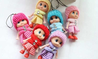 Colorful Doll Keychain 1/2" 1/pc