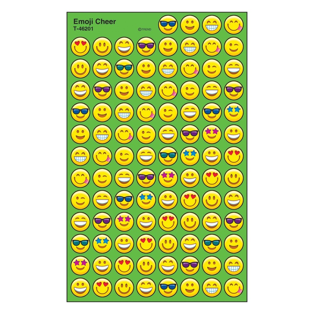 Emoji Cheer Stickers 7/16" (8 Sheets)