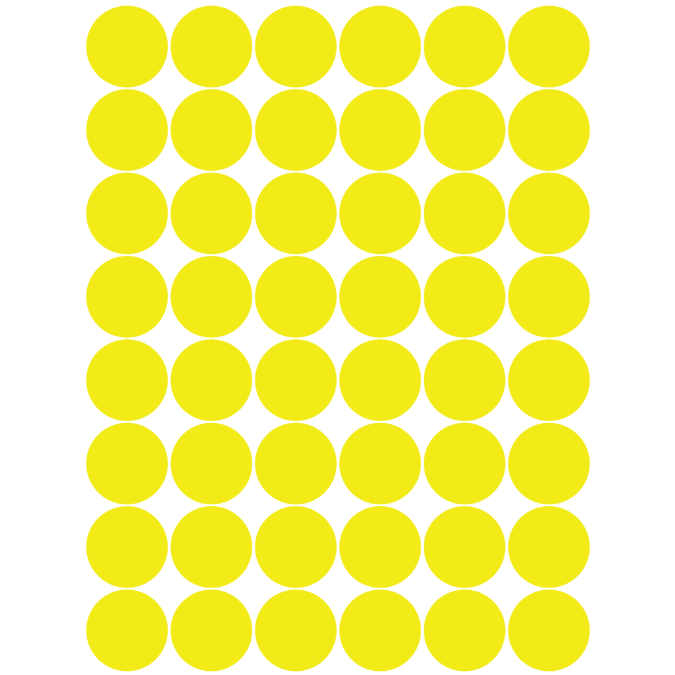 Color Coding Dot Sticker Yellow 3/4" 19mm Color Print 32/pk