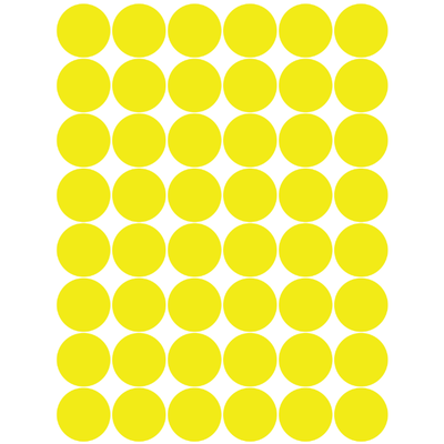 Color Coding Dot Sticker Yellow 3/4" 19mm Color Print 32/pk