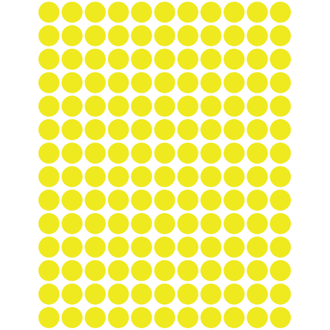 Color Coding Dot Stickers All 1/4" Yellow 10mm Color Print 32/pk