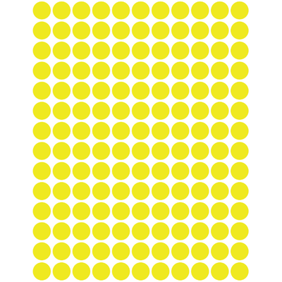 Color Coding Dot Stickers All 1/4" Yellow 10mm Color Print 32/pk