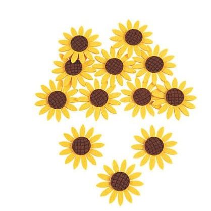 Felt Sunflower Embellishments 12/pk
