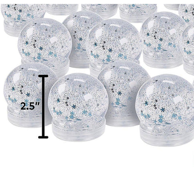 Bulk Winter Snow Globe Slime 2 1/2" 12/pk