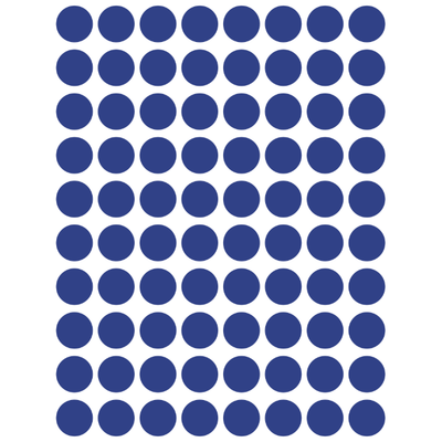 Color Coding Dot Stickers All 1/2" Blue 13mm Color Print 32/pk