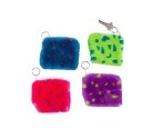 Plush Spotted Coin Purse Keychains 1/pk