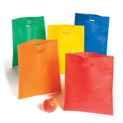 12" x 14 1/2" Bulk 50 Pc. Large Nonwoven Cutout Handle Tote Bag Assortment