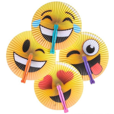 Emoji Folding Fan 10" 12/pk