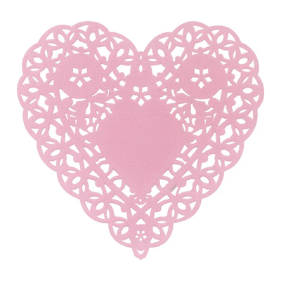 Paper Heart Doilies (Pink, 4", 36 Pack)