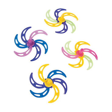 Plastic Neon Spin Tops 24/pk