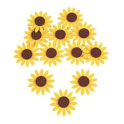 Felt Sunflower Embellishments 12/pk