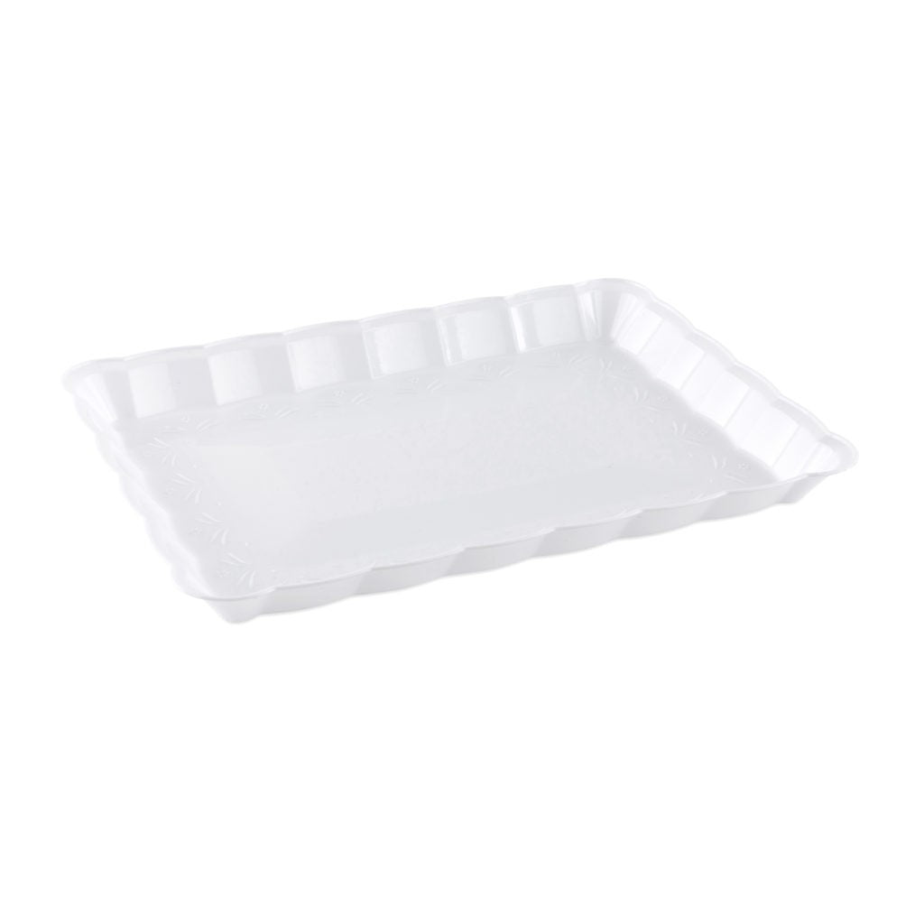Scalloped 9" × 13" White Tray 1pc