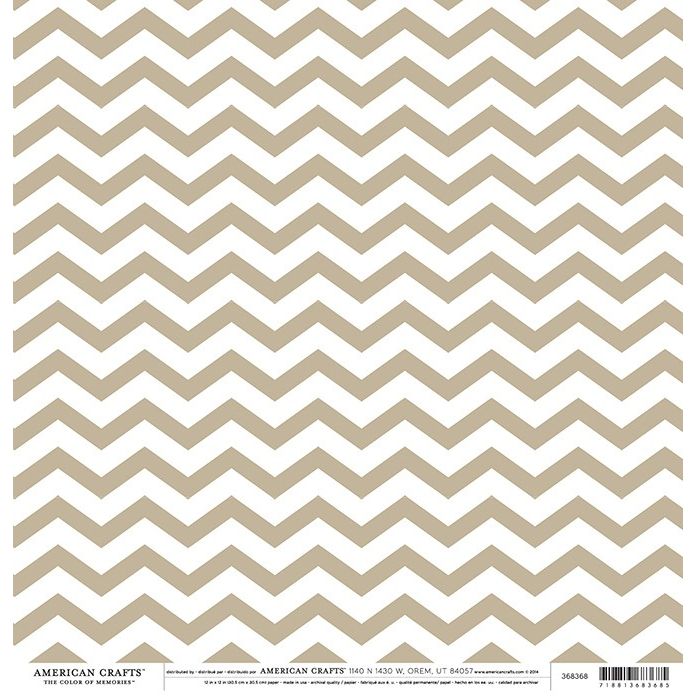 Open Stock- Patterned  Paper - Double Sided - Tan Chevron