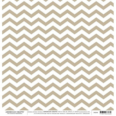 Open Stock- Patterned  Paper - Double Sided - Tan Chevron