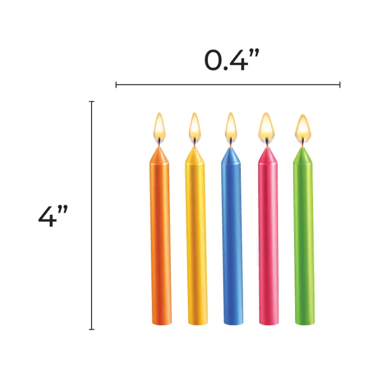 Colored Candle Cutout 4-inch 20/sets of 9