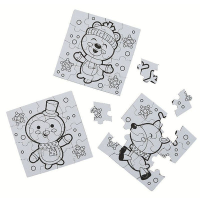 DIY Mini Winter Puzzles 50/pk 16 Pc Puzzle 4" x 4"