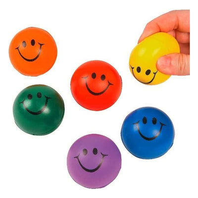 Smile Face Stress Balls 2" 8/pk