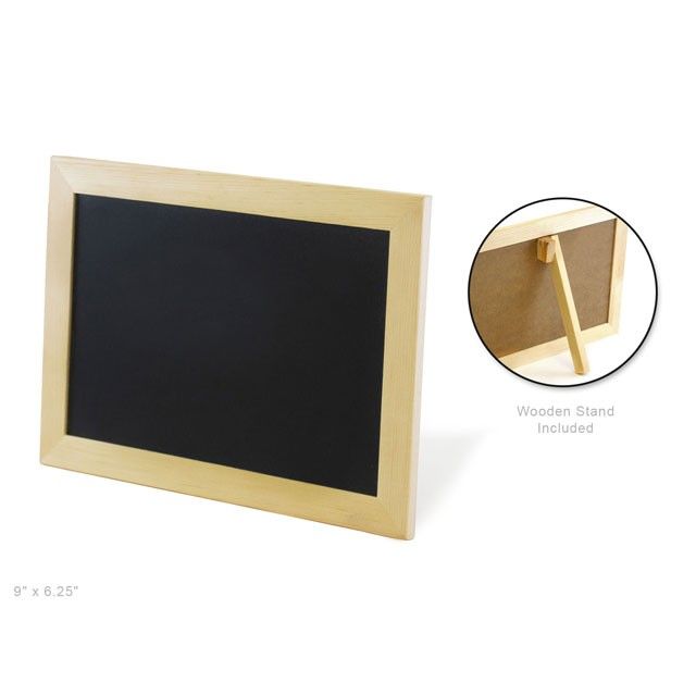 11.5"x8.75" Natural DIY Chalkboard Frame w/Metal Hooks (closeout)