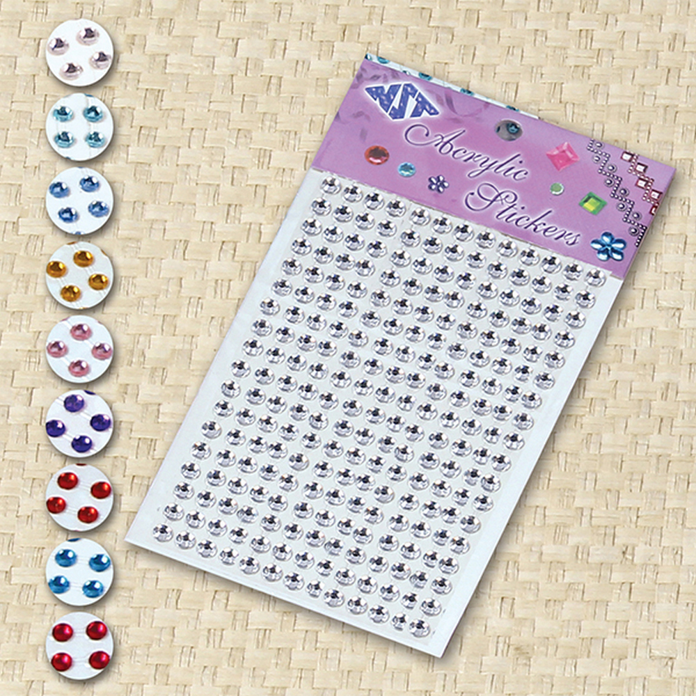 Adhesive Rhinestone Pink 6mm 190/pk