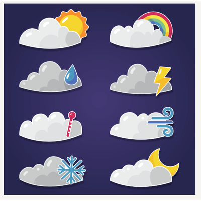 weather stickers poster 24 x 24