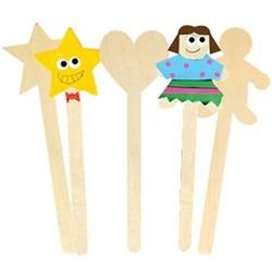 Wood Die Cut Craft Sticks (Heart, 6/pk) (Closeout)
